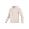 Толстовка с капюшоном Essentials French Terry 3-Stripes Full Zip Wonder Taupe/White для мужчин в уличном стиле IC9839