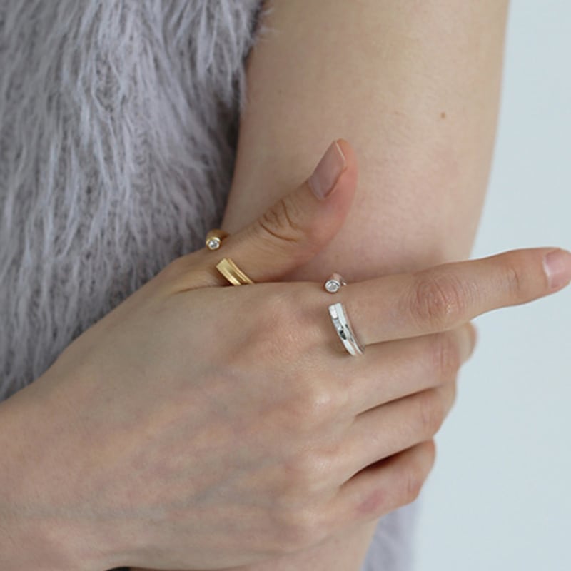 Eveningbell [silver925] Birthstone Halo Ring (glossy/silver)