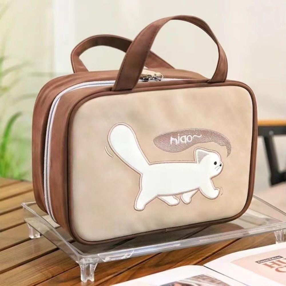 Korean Style Makeup Pouch Bag Toiletries Organizer Travel Wash Bag Cute Cat Cosmetic Bag Shopping