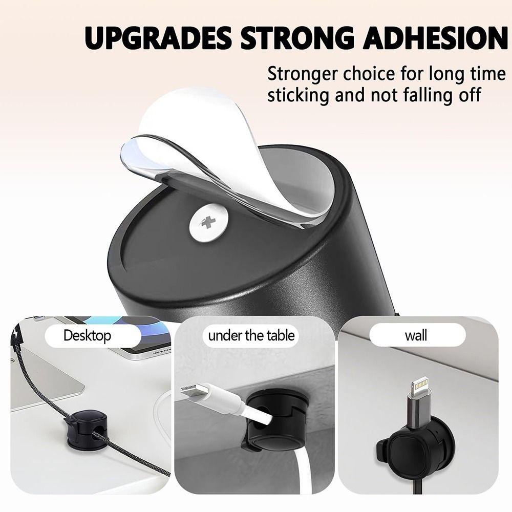3Pcs Magnetic Cable Organizer Adjustable Cable Clips Wire Arrangement Cord Holder Office Desk