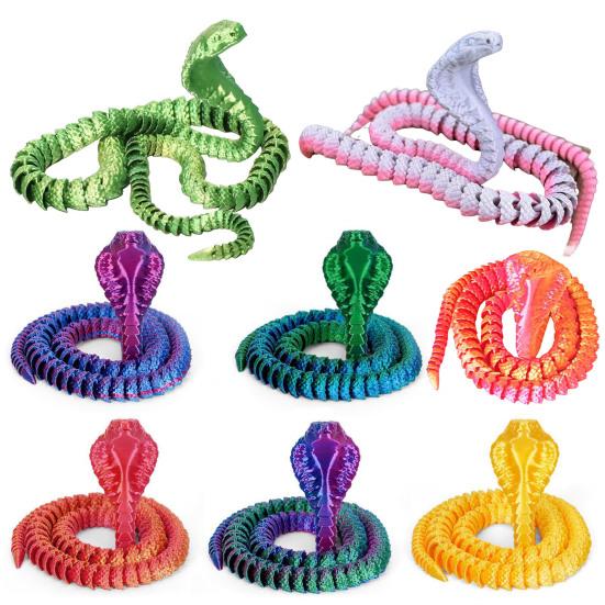 3D-печатная фигурка змеи с подвижными суставами, фигурка змеи, шарнирная модель животного, игрушка для домашнего офиса, книжной полки, украшения рабочего стола, орнамент