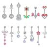 Heart Bow Pendant Belly Button Ring For Women Girls Navel Piercing Jewelry Accessories Sexy Delicate Belly Ring Gifts