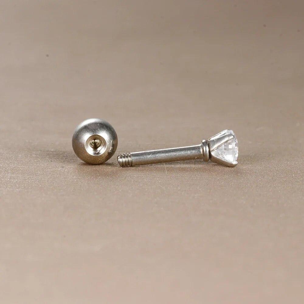 2 шт., серьги-гвоздики из нержавеющей стали 3/4/5/6 мм с 4 зубцами из циркона для женщин/мужчин, украшения для пирсинга козелка хряща