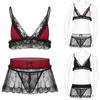 Men's Sissy Lingerie Set Ruffled Sheer Lace Nightwear Babydoll Crossdressing Underwear