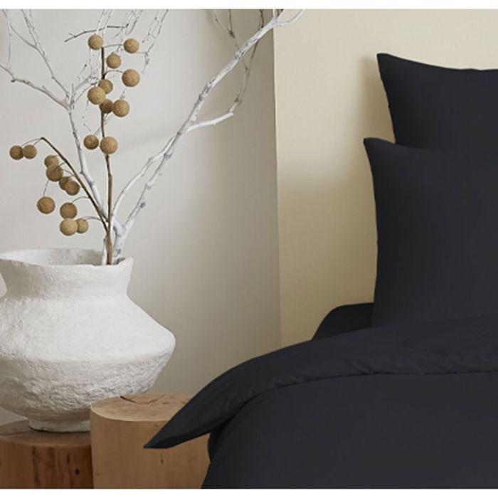 Complete Pack 4 Pieces Single Color Black Duvet Cover for Bed 90 X 190 Cm