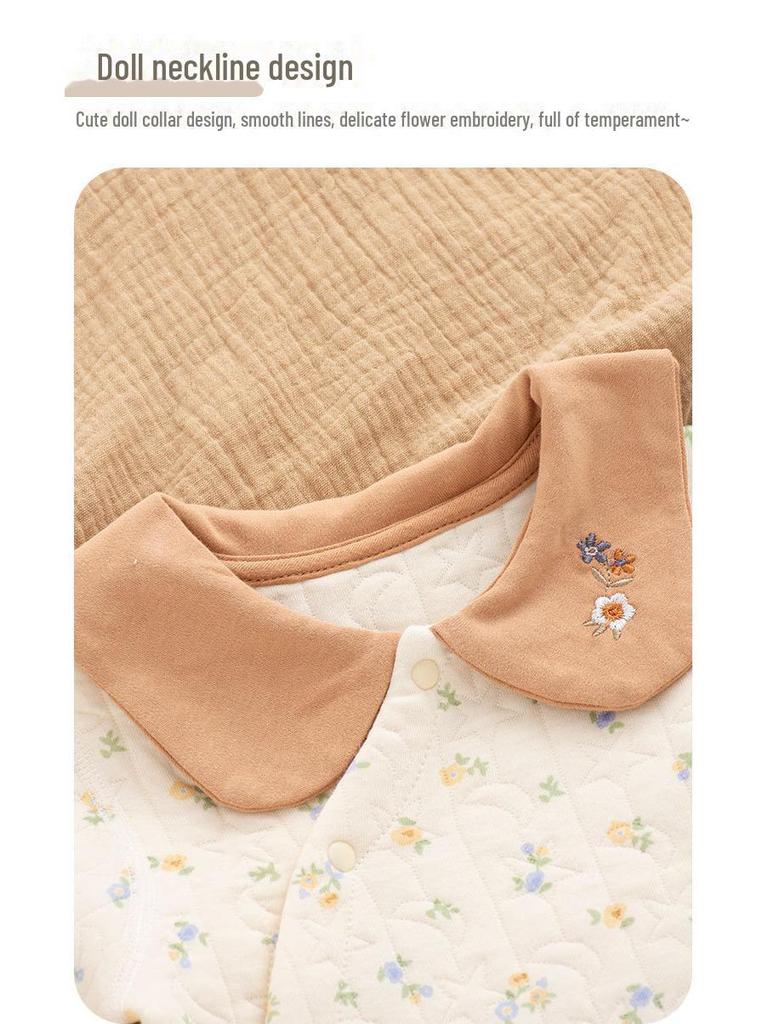 Комбинезон для новорожденных Air Cotton осень/зима: Стеганый, теплый, на шнуровке комбинезон