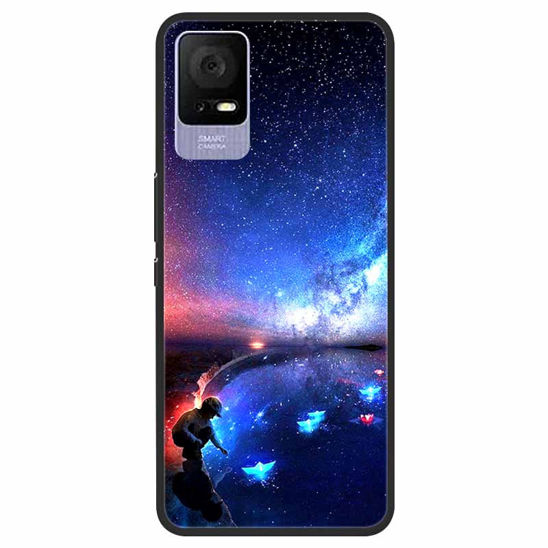 For TCL 405 / 406 / 408 / T506 Case Flower Marble Black Bumper Soft TPU Silicone Cover for TCL 408 405 Phone Cases Lovely Capas