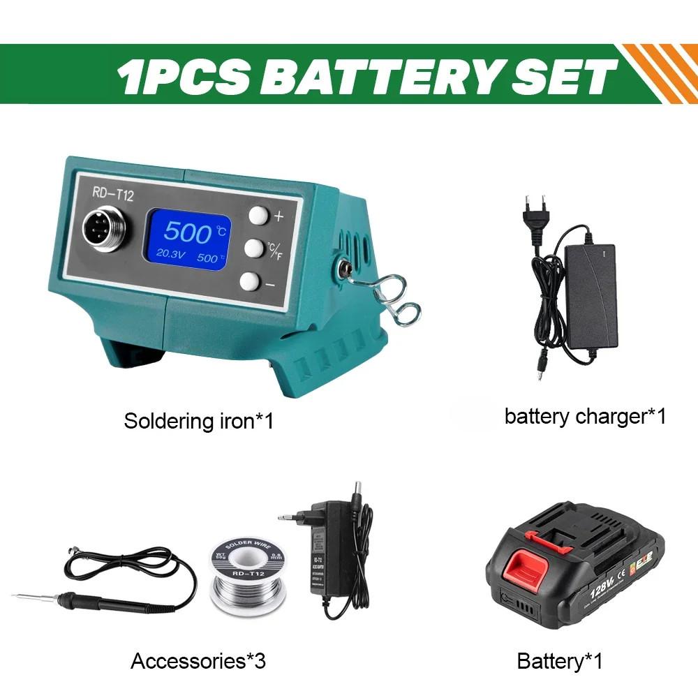 500°C 2 В 1 Аккумуляторный сварочный аппарат DC/AC Два режима питания Многофункциональный электроинструмент Цифровой электрический паяльник