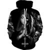 Fashion 3D All Over Printed Black Hoodie/Jacket Unisex Gothic Zipper Sweatshirt Personality Men's Pullover Street Wear