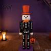 Fun Halloween Room Decor Nutcracker Figurine, 10 Inch Spooky Skeleton Statue, Scary Home Accents Gothic Table Centerpiece, Collectible Ornament