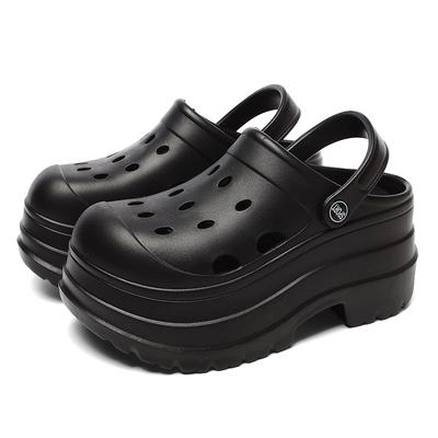 Летние сабо на платформе для женщин, новинка 2024 года, массивные тапочки с закрытым носком, женская пляжная уличная одежда, повседневные сандалии на толстой подошве