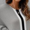 Womens Knit Sweater Dress Loose Batwing Sleeve Colorblock Midi DP049