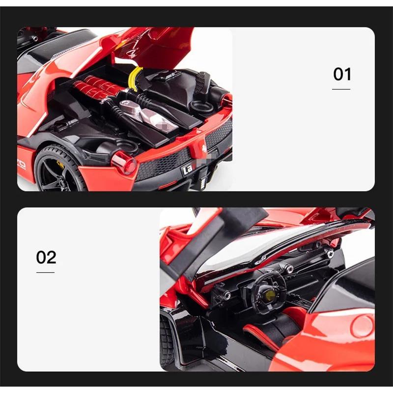 1/24 Laferrari Alloy Open Sports Car Model Diecasts & Toy Vehicles Metal Car Model Simulation Sound and Light Kids Gift