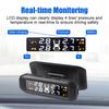 Цифровой TPMS с вращающимся дисплеем Система мониторинга давления в шинах автомобиля Сигнализация Тестер давления и температуры в шинах 4 датчика TPMS Солнечный TPMS