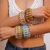 Wide Acrylic Bangle Elastic Rope Bead Retro Hand Ring Creative Wide Chunky Bangles  Girls