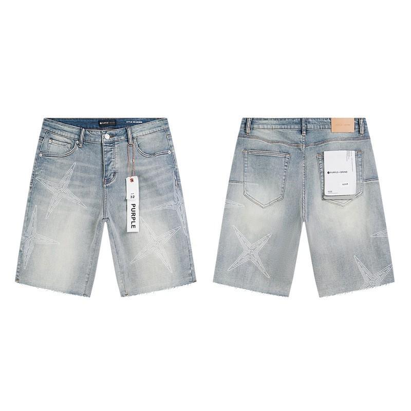 PurpleBrandJeans Distressed High-Street Denim Shorts Loose Fit Straight Cut 2026