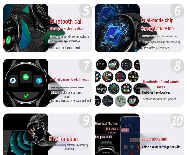 2025 Умные часы 9: Водонепроницаемый спортивный телефон с мониторингом сердечного ритма, артериального давления, кислорода в крови и NFC-платежами.