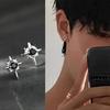 Мужская серьга-гвоздик Zircon Звезда Проколотая Хрустальная серьга-гвоздик Нержавеющая сталь Маленькие Минималистичные гвоздики для Мужчин Женщин Вечеринки Украшения