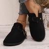 Women's Wide Width Closed-Toe Slippers, Platform Buckle Birkens Tocks Slides, Outdoor Casual Leather Sandals for Women