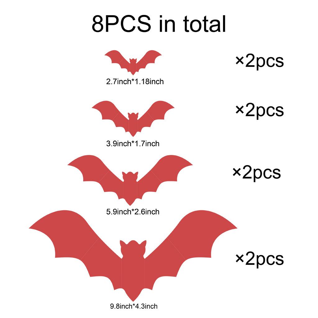 Черные и розовые наклейки на стену в виде летучих мышей на Хэллоуин для украшения детской комнаты и создания праздничной атмосферы