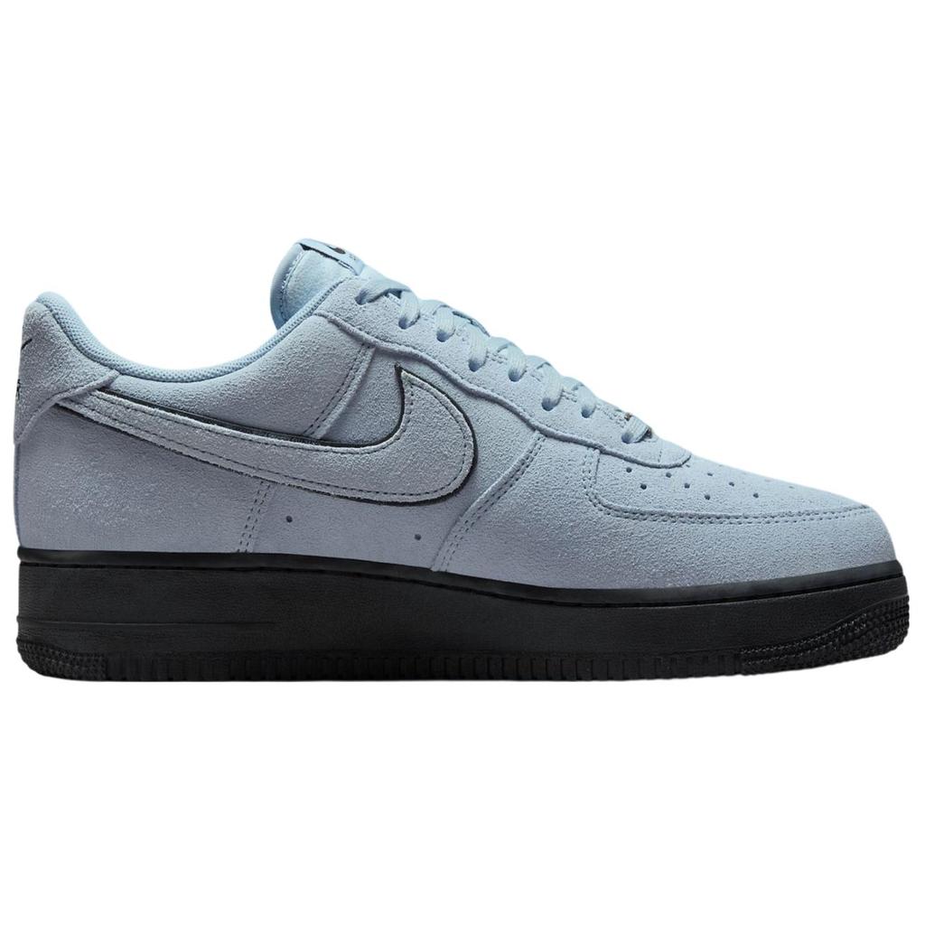 Nike Air Force 1 07 LV8 Light Armory Blue Suede Unisex Sneakers Black HQ1966-400