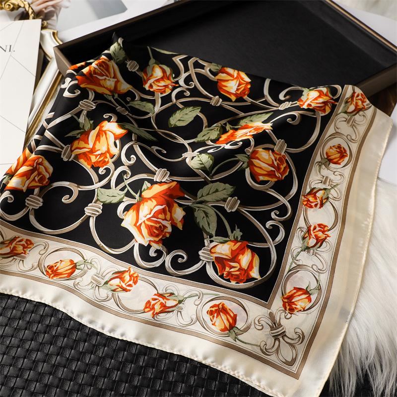70 * 70cm New Silk Small Square Scarf For Women'S Neck Protection Professional Scarf Versatile Hair Tie Headscarf Scarf