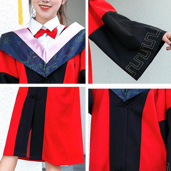 2 шт./компл. Мантия бакалавра со шляпой, V-образный вырез, длина до колена, длинный рукав, скрытая застежка, мантия для выпускника гуманитарного факультета