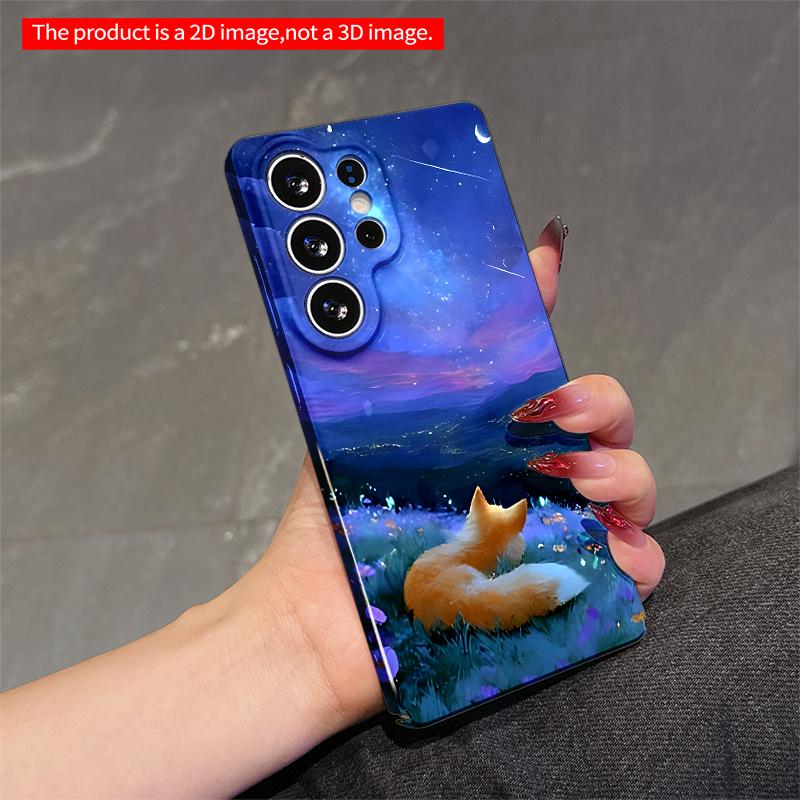 2DFlat Samsung phone case Starry Fox Dreaming in Moonlight Applicable to Galaxy S23 S24 S25ULTRA S26 A12 A14 A15 A16 A54 A55