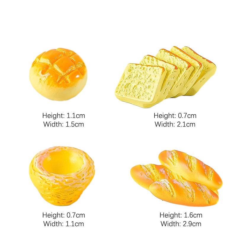 1Set 1:12 Dollhouse Miniature Cake Bread Egg Tart Teapot Basket Tray Breakfast Food Model Kitchen Decor Kid Pretend Play Toy