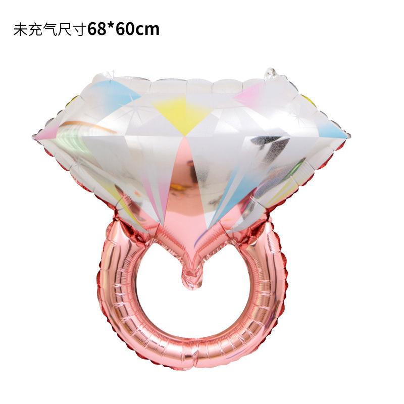 Wedding Marriage Proposal Decoration Diamond Ring Shape Aluminum Film Balloon Confession Party Decoration Arrangement Balloon Ring