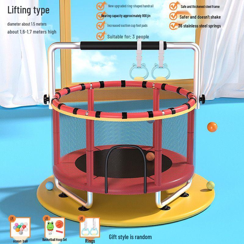 Indoor Kids Trampoline with Safety Net for Children and Toddlers
