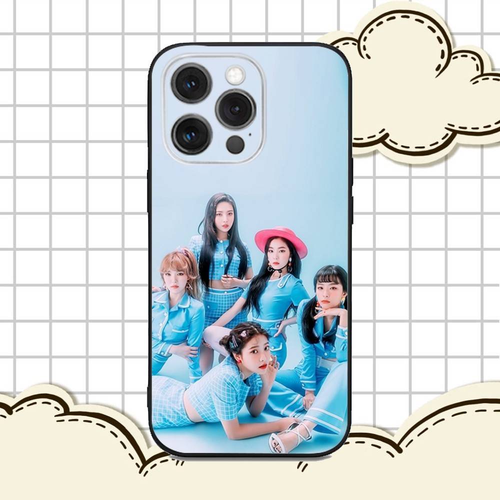 Чехол для телефона Kpop R-Red V-Velvet Для iPhone 16e,16,15,14,13,12,11,Pro,X,XS,Max,XR,Plus,Mini Мягкий Черный Чехол