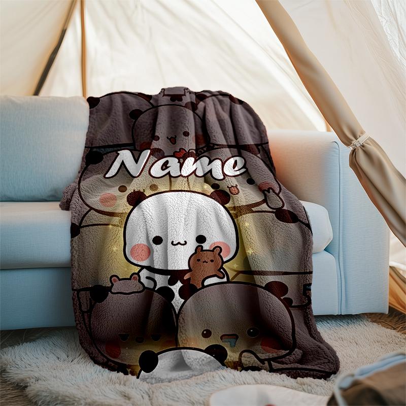 Personalized Custom Name Blanket - Bubu Dudu Print Design,Blanket for Sofa,Bed,Travel,Camping - Soft and Warm, Great Gift