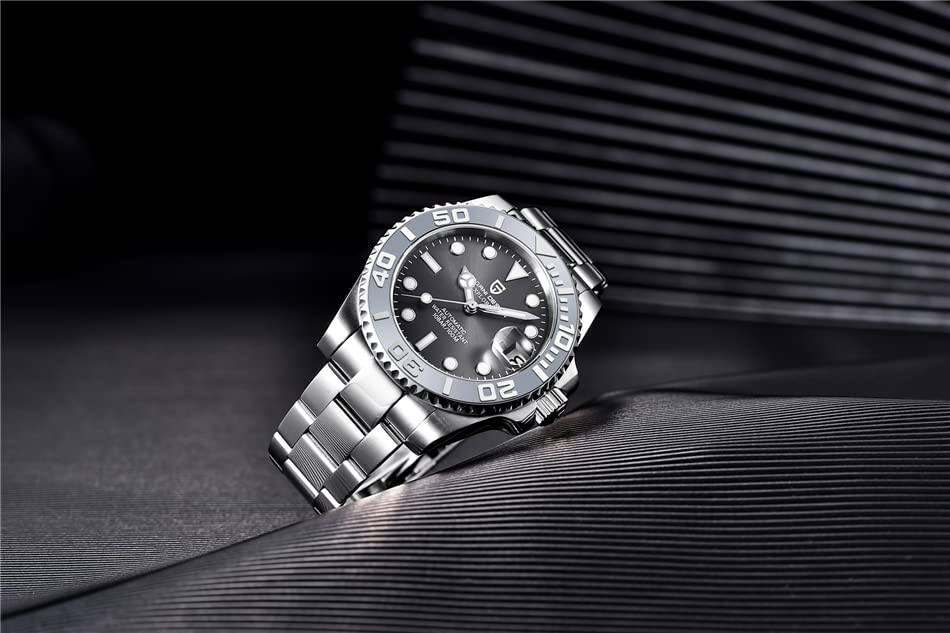 Часы PAGANI DESIGN Сделано в Японии Механизм SEIKO NH35 Yacht Master Divers Автоматический механический корпус с водонепроницаемым керамическим безелем Деловой деловой костюм