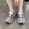 Мода 2024 года, новые женские повседневные туфли, кроссовки на толстой подошве, модные полые дышащие одинарные туфли, женская легкая спортивная обувь на платформе