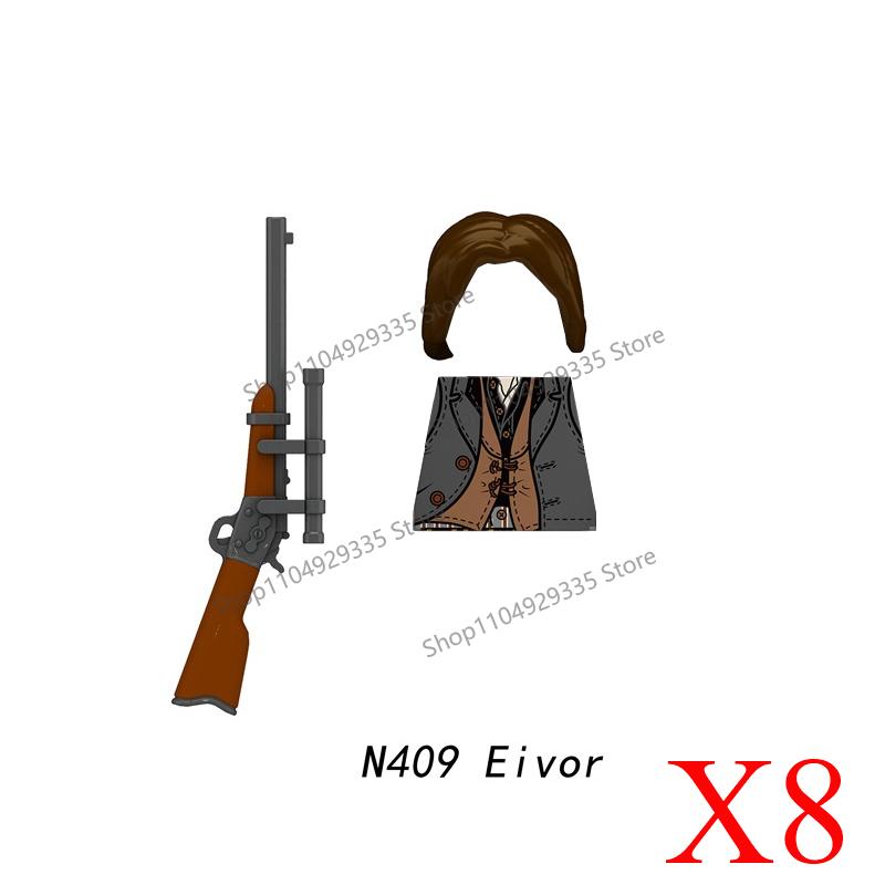 MOC Military Soldier Building Blocks US Infantry West Cowboy Soviet Army Police Game Character Arthur Morgan Gun Bricks Toy Gift