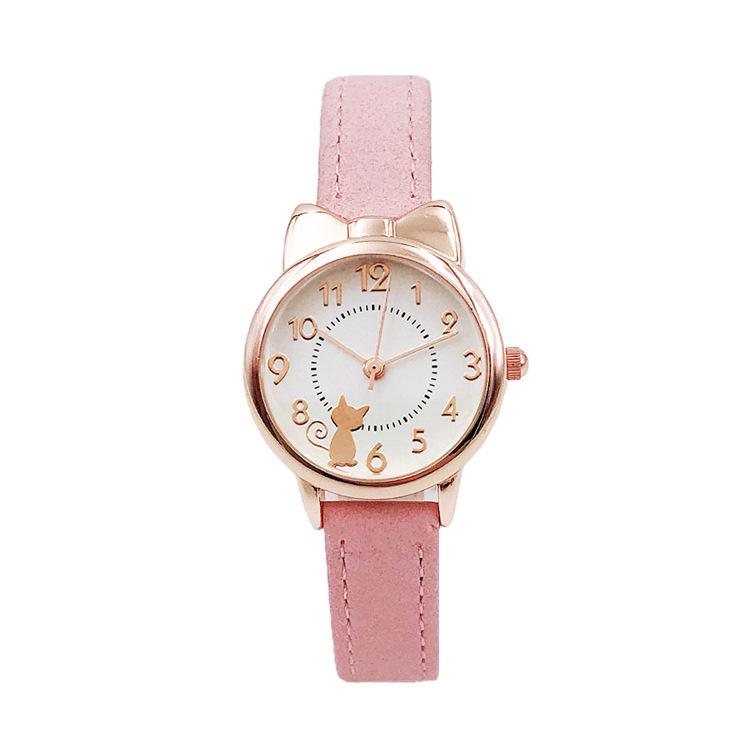 Korean Style Cute Cat Children's Waterproof Quartz Watch for Girls