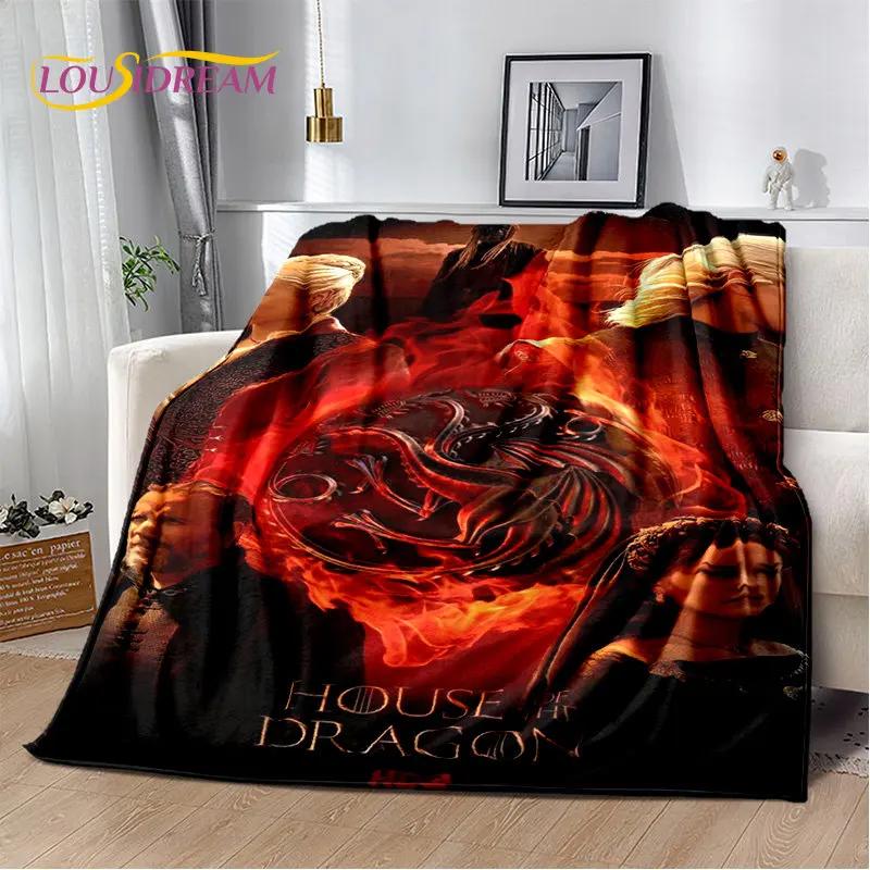 Мягкое плюшевое одеяло House of The Dragon, Фланелевое одеяло-плед для гостиной, спальни, кровати, дивана, пикника, Покрытие для детей
