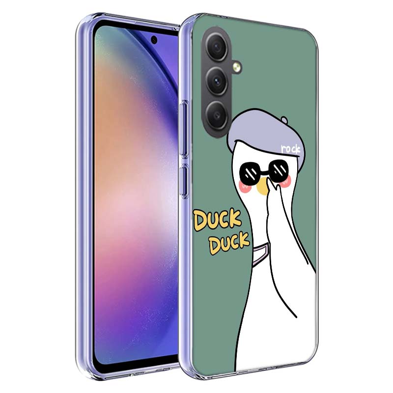 Cute Cartoon Duck Phone Case for Samsung A17 A37 A57 A07 A16 A26 A36 A56 A06 A02S A12 A22 A32 A52S A04S A14 A24 A34 A54 A03 A13