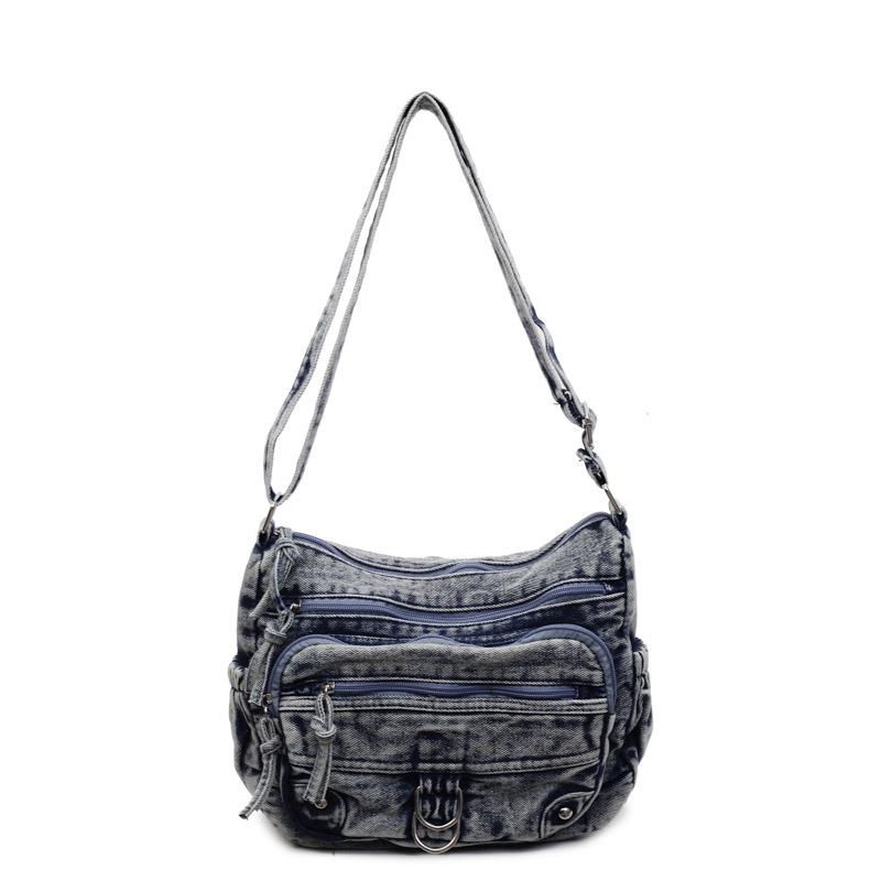 Винтажная джинсовая сумка через плечо с несколькими карманами женская сумка через плечо
