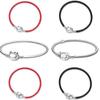 Серебряный Браслет с Кожаным Шнурком Hello Kitty для Женщин Femme Медведь Змея Ювелирные Изделия Аксессуары Подарок Браслет