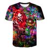 Летняя футболка с принтом в виде цветного тигра 3D, мужская и женская, с короткими рукавами
