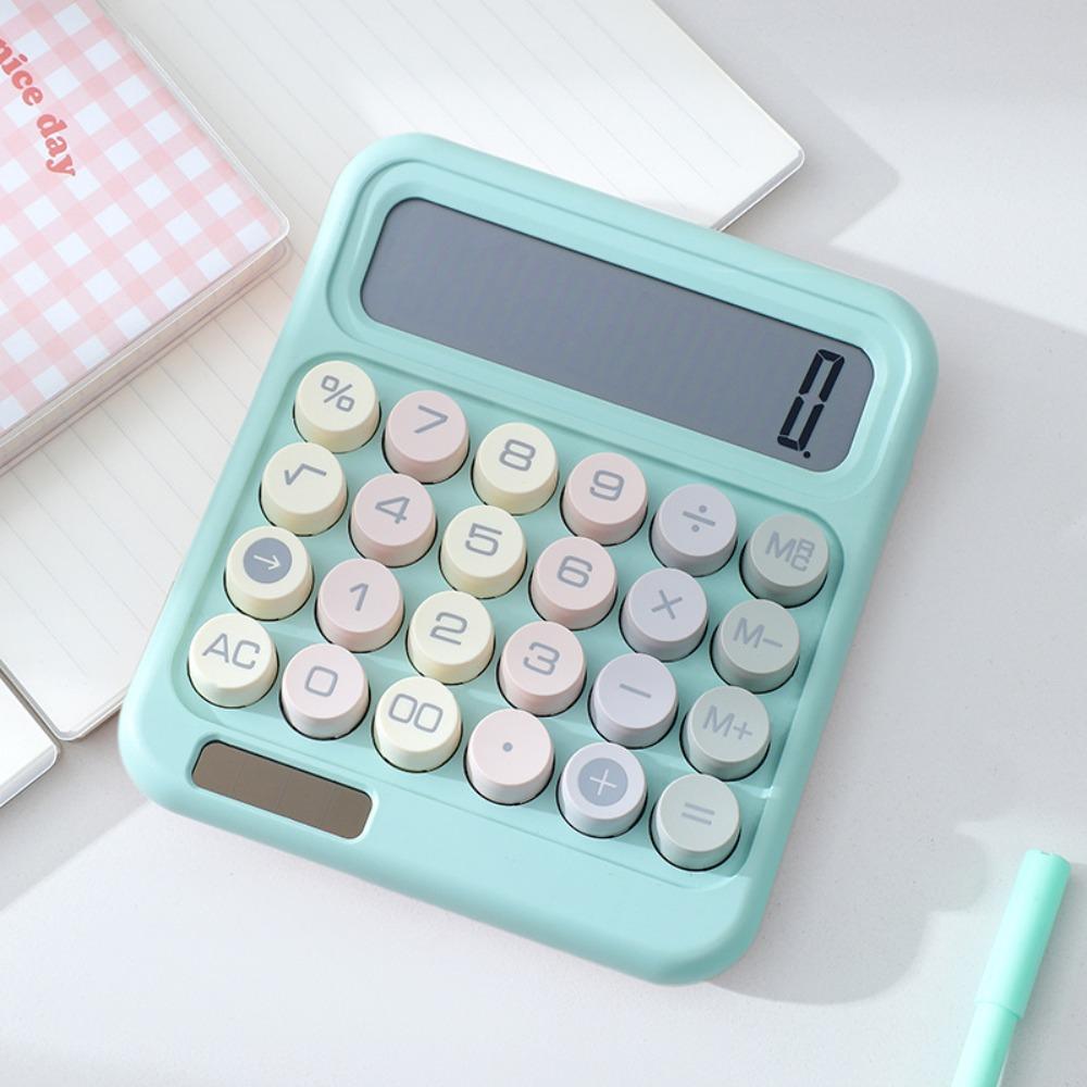 High Sensitivity Button 12 Digit Calculator Large LCD Display Candy Colored Calculator School Use