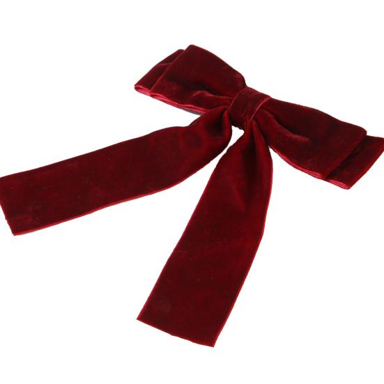 Бархатная заколка для волос с бантом, милая, элегантная, однотонная, для женщин, для девочек-подростков, черный, красный, с бантом, зажим с уткой, заколка, аксессуары для волос, подарок на день рождения