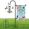 47 Inch Garden Flag Holder with 5-Paw Base, Metal Shepherd Hook, Used for Hanging County Flags Shepherd Hook