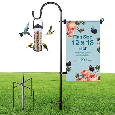 Держатель для садового флага 47 дюймов с основанием в виде 5 лап, металлический пастуший крюк, используется для подвешивания флагов графств, пастуший крюк