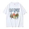 Summer Funny I Eat Cement Cat Meme T Shirt Men Women Harajuku Vintage Short Sleeve T-shirts Summer Casual Tops Oversized T-shirt
