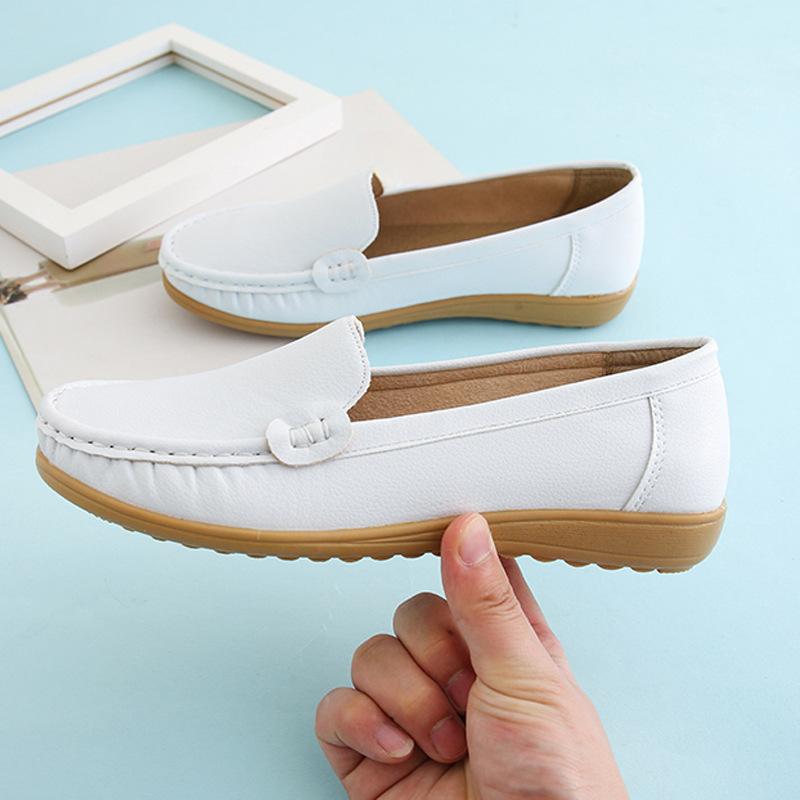 Small White ShoesFashion Breathable Nurse Shoes Beef Tendon Soft Sole Maternity Shoes Comfortable Flat Hospital Work Shoes