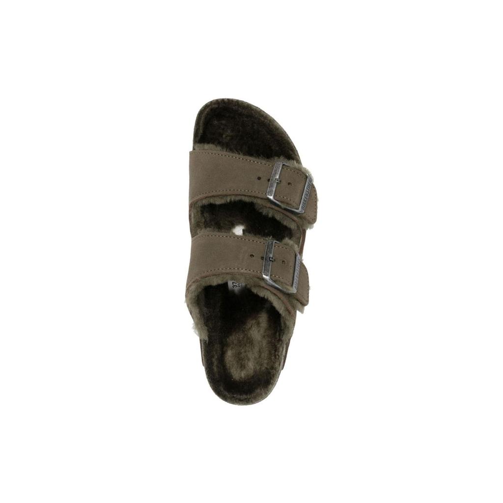 Birkenstock Замшевые Удобные Толстая Подошва Универсальные Шлепанцы Женские сандалии Оливково-Зеленые 1025687
