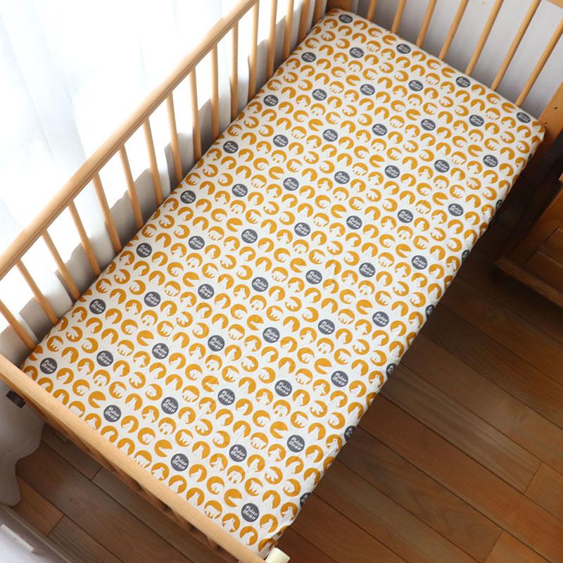 Простыня на резинке для детской кроватки для новорожденных, мягкий хлопковый чехол для матраса с резиной 130x70 см